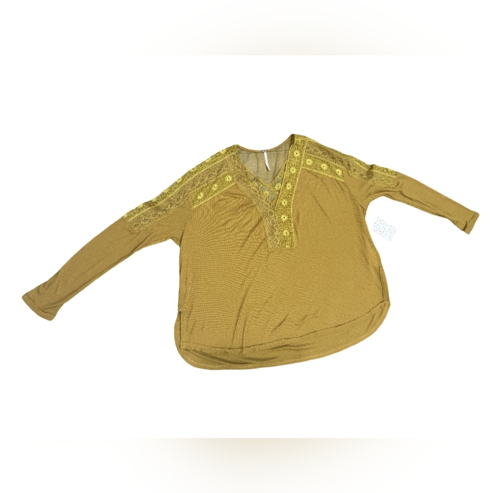 NWT - Free People Women's Mustard Yellow Blouse - Size Small - Picture 2 of 7